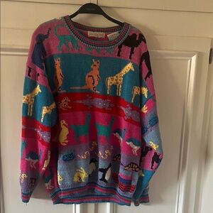 Colorful Animal Print Noah’s Ark Sweater